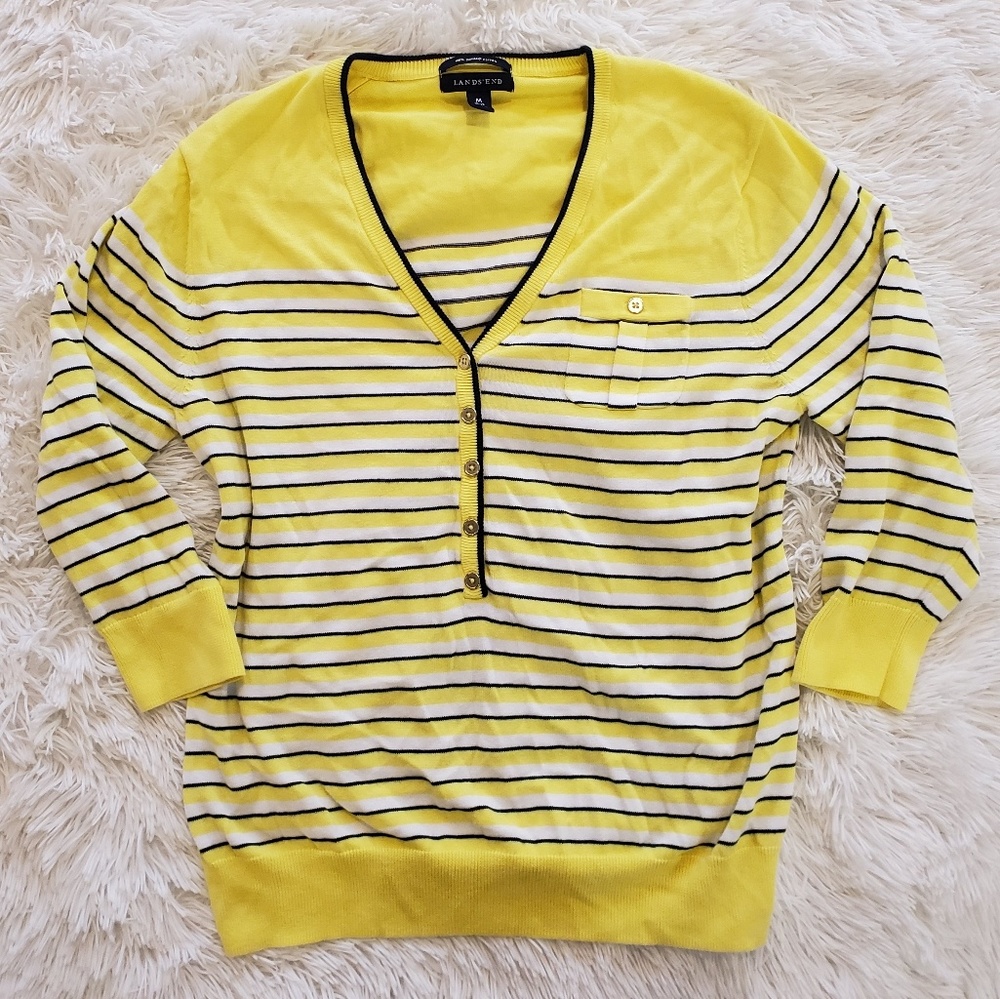 Land's End Striped Supima Cotton Sweater